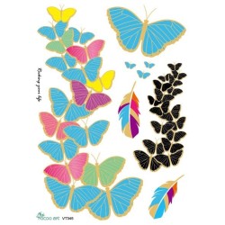 Colored Butterflies Schmetterlinge Klebetattoo