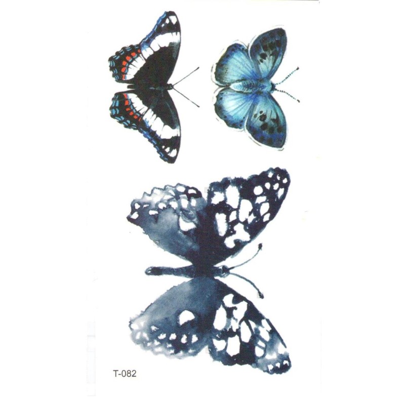 Blue Butterfly Schmetterling Klebetattoo