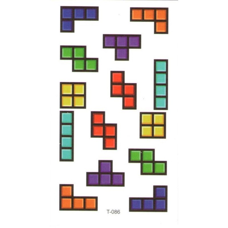 Tetris Minimal Klebetattoo