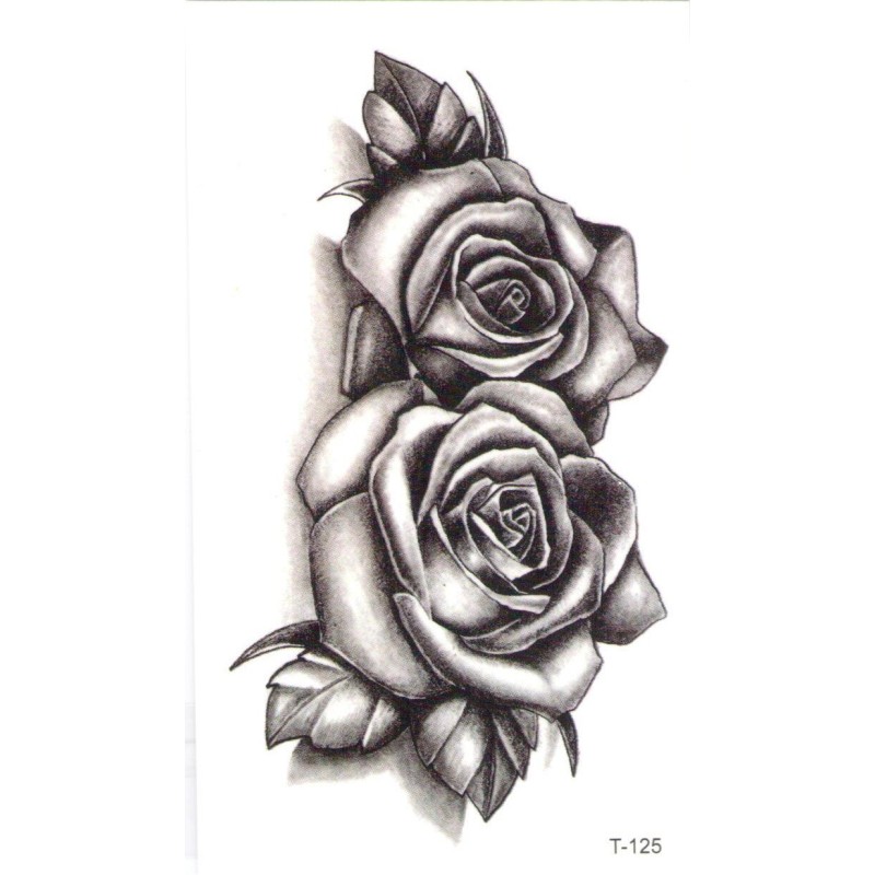 Black Rose schwarze Rose Klebetatoo