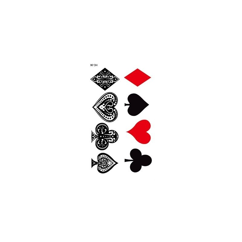 Poker Karten Klebetattoo