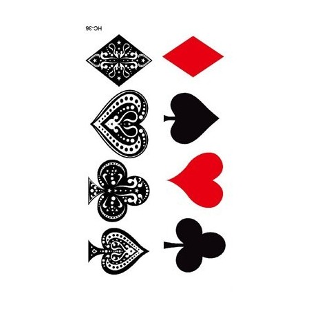 Poker Karten Klebetattoo