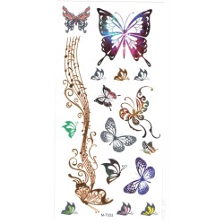 Butterflies Schmetterlinge Musiknoten Klebetattoo