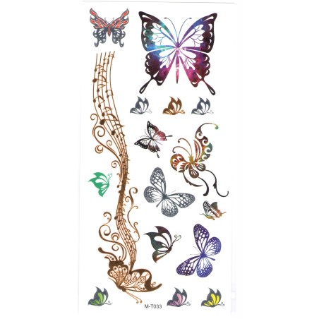 Butterflies Schmetterlinge Musiknoten Klebetattoo