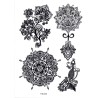 Floral Blumen Schwarz Klebetattoo