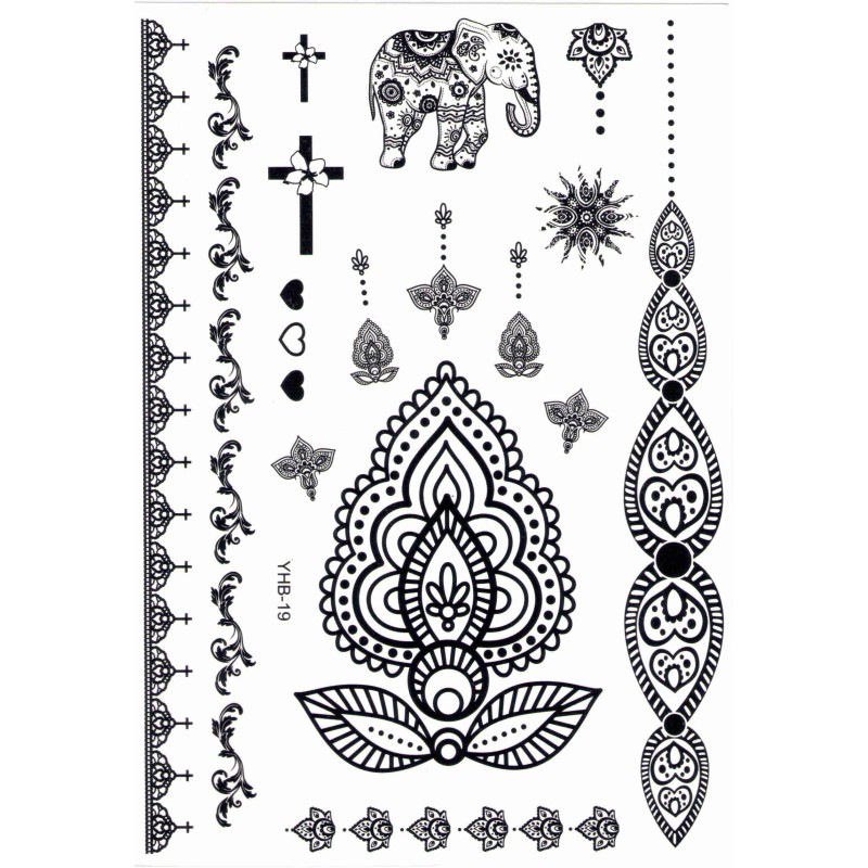 Sexy Lace Schwarz Klebetattoo