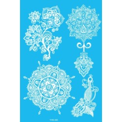 Floral Blumen Weiss Klebetattoo